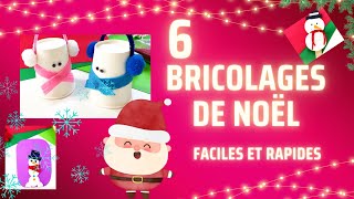 🎄🎅❄️☃️ 6 bricolages de noël faciles et rapides à faire avec les enfants [upl. by Bena]