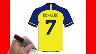 HOW TO DRAW CRISTIANO RONALDO PORTUGAL NEW SHIRT EASY  DRAWING STEP BY STEP [upl. by Zilevi366]