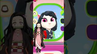 Nezuko Kamado makeover by my talking angela 2💗✨Angelacosplay9 demonslayer cosplay shorts [upl. by Pansie]