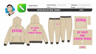 MAKE SWEATSUIT CLOTHING STREETWEAR DESIGN  PERIS [upl. by Hike]