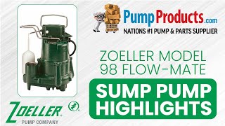 Zoeller Model 98 quotFlowMatequot Sump Pump Product Highlight [upl. by Ecnerewal]