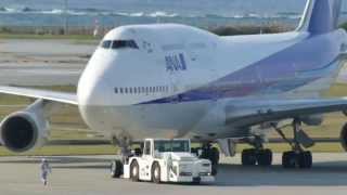 ANA Boeing 747400Dの前縁フラップとエンジンスタート（JA8966） [upl. by Deana748]