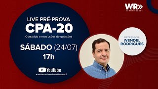 LIVE 1 Préprova CPA20  Conteúdo e resolução de questões [upl. by Maice]