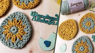 Podkładka na szydełku w kształcie jajka crochet egg coaster Ozdoby wielkanocne na szydełku [upl. by Tnarb251]