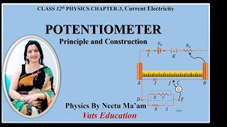 Potentiometer  Principle and Construction of Potentiometer Class 12 Chapter 3 Current electricity [upl. by Ewnihc]