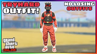 Easy Red Joggers Ripped Shirt Glitch Tryhard Modded Outfit No Transfer GTA Online [upl. by Rubenstein]