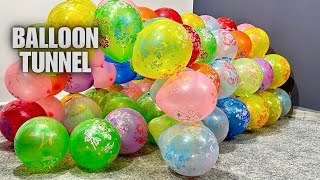 100 Themed Balloon Tunnel PoppingBalloon Popping videoBalloon videoThemed BalloonsBalloons [upl. by Lerat]