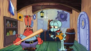 Mr Squidward Open The Damn Door Mr Krabs is having a bad day Remastered [upl. by Publias325]