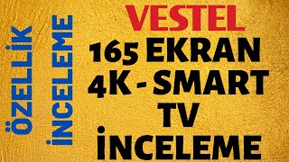 VESTEL 165 EKRAN 4K SMART LED TV İNCELEME  65U9500  UZAKTAN İNCELEME [upl. by Ical]