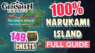 How to Narukami Island 100 FULL Exploration ⭐ ALL CHESTS GUIDE 【 Genshin Impact 】 [upl. by Carothers]