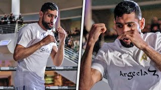 AMIR KHAN BLAZING HANDSPEED Full Public Workout  vs Kell Brook SKY SPORTS [upl. by Eidnak84]