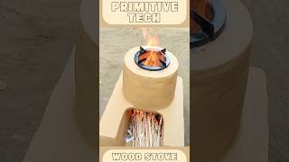 How to Build a Powerful amp EcoFriendly Primitive Wood Stove Using Clay and Bricks 🔥 Shorts viral [upl. by Koren]