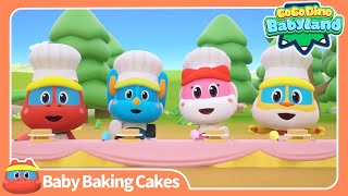 Learn Colors w Cakes  Baby Bake Cakes  Pretend Play  Go Go Dino Babyland Color Play  For Kids [upl. by Tiff715]