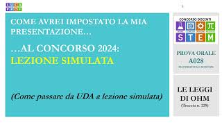 Lezione simulata concorso 2024  come avrei presentato la mia traccia a28 a questo orale [upl. by Yatnahc]