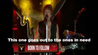 Bon Jovi  We Werent Born To Follow Lyrics [upl. by Jennie836]