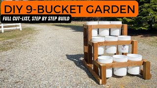 EASY 5 Gallon Bucket Container Garden  Full CutList and StepByStep Build [upl. by Suzy]