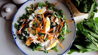 Салат со шпинатом и яйцом \\ Salad with spinach and egg [upl. by Humo877]