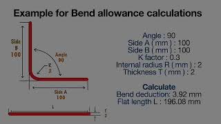 How to find the sheet metal bend allowance and Setback by using standard formulas and charts [upl. by Gisela]