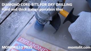 How to quickly easily accurately dry drill hard amp thick porcelain tiles natural stone [upl. by Atiuqihs659]