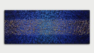 Textured 3D Abstract Painting Hot Glue Texture with Gold Highlights Acrylic Painting Tutorial [upl. by Noelc]