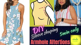 Armhole AlterationsArmhole Shaping VideoLoose sleeve AlterationDress AlterationsDIY Sleeve Tips [upl. by Janus929]