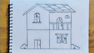 Draw beautiful house from  🏠 ll technique llcreative art [upl. by Egor751]