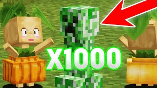 1000 Minion Creepers vs Different Mobs Minecraft Gameplay with mods [upl. by Towne185]