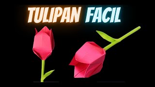 Como hacer un tulipán de papel fácil 🌷 Flores de papel [upl. by Polak]