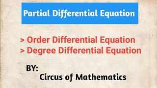 2 order and degree of differential equation  Basic Point  PDE [upl. by Robet]