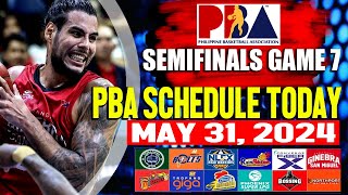 PBA SCHEDULE TODAY MAY 31 2024  Pba Semifinals [upl. by Nerrot105]