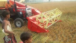 Mini Harvester Machine on MF 9500 58HP [upl. by Zarah]