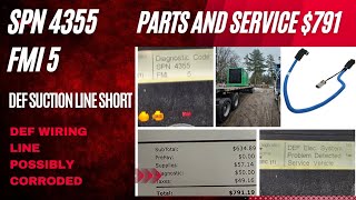 Freightliner Cascadia SPN 4355 FMI 5 DEF SUCTION LINE [upl. by Erotavlas]