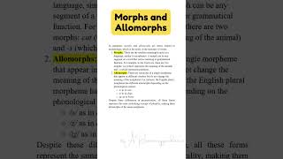 Morphs and Allomorphs Instant Essay for Exam Success ARsummaryguidance shorts Viral trending [upl. by Anitnatsnok]