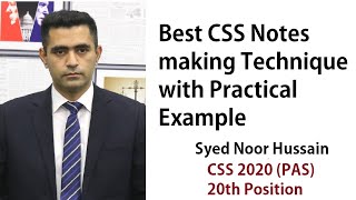 Best CSS Notes making Technique with Practical Examples  Syed Noor Hussain  PAS [upl. by Diraj959]