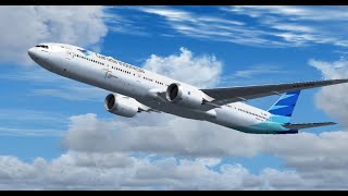 BOEING 777 9X GARUDA INDONESIA LANDING AT SOEKARNO HATTA INTL AIRPORT FS9 HD [upl. by Trever]