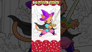 Cute ninja cat coloring coloring coloringbook Bubblypainter cute cutecat Art [upl. by Aihsemek]