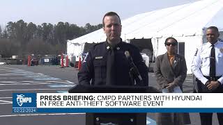 CMPD Partners with Hyundai in AntiTheft Software Event  February 22 2024 [upl. by Aneekan]