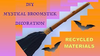 Recycled Materials  DIY Mystical Broomstick Decoration [upl. by Olva43]