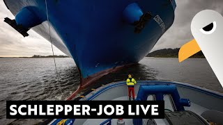 400m Containerschiff wird eingeparkt 🚢 Live vom Schlepper Fairplay 95 [upl. by Cogn]