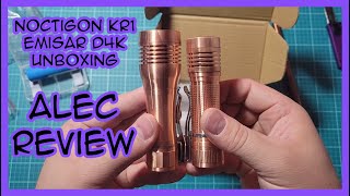 Emisar Noctigon Hank Lights D4K and KR1 Copper Unboxing [upl. by Elleb]