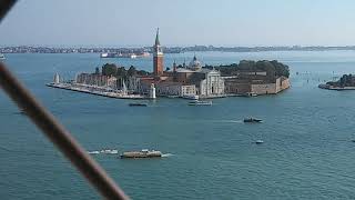 View from Campanile di San Marco  bell tower of St Marks Square in Venice Italy [upl. by Clari]