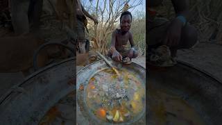 The hunter and his beloved wife❤️hadzabetribe food tanzania africa [upl. by Danika]