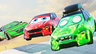 Episode 89  Ghost Rider McQueen and Mater VS Ghost Rider Zombie Slime Mega Cars in BeamNGDrive [upl. by Erdnaek252]