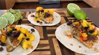 How To Make Fish Tacos With Mango Salsa [upl. by Lallage434]