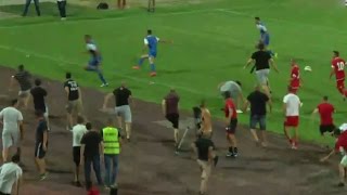 Pitch invasion during CSKA Sofia  Ashdod  friendly game 02082015 [upl. by Alix]