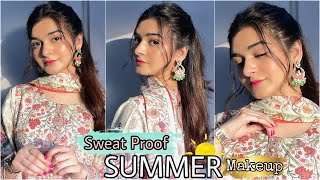 Sweat Proof Makeup For SUMMERS  Long Lasting  Oil Free Makeup Routine For Everyday [upl. by Nomi]