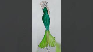 Shiny Green Fabric 💚 fashionillustration [upl. by Siegler214]