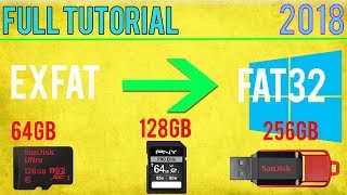 Format 64GB SD CardDrive to FAT32 2018 FREE [upl. by Sonny867]