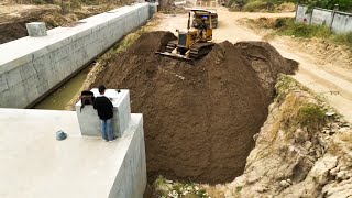 Small Equipments Filling a Big Drains With Sand In Village [upl. by Pandora]