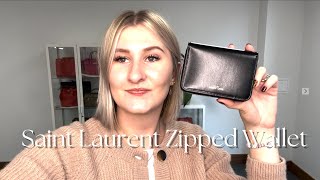 Saint Laurent Compact Zipped Wallet Review [upl. by Enilra]